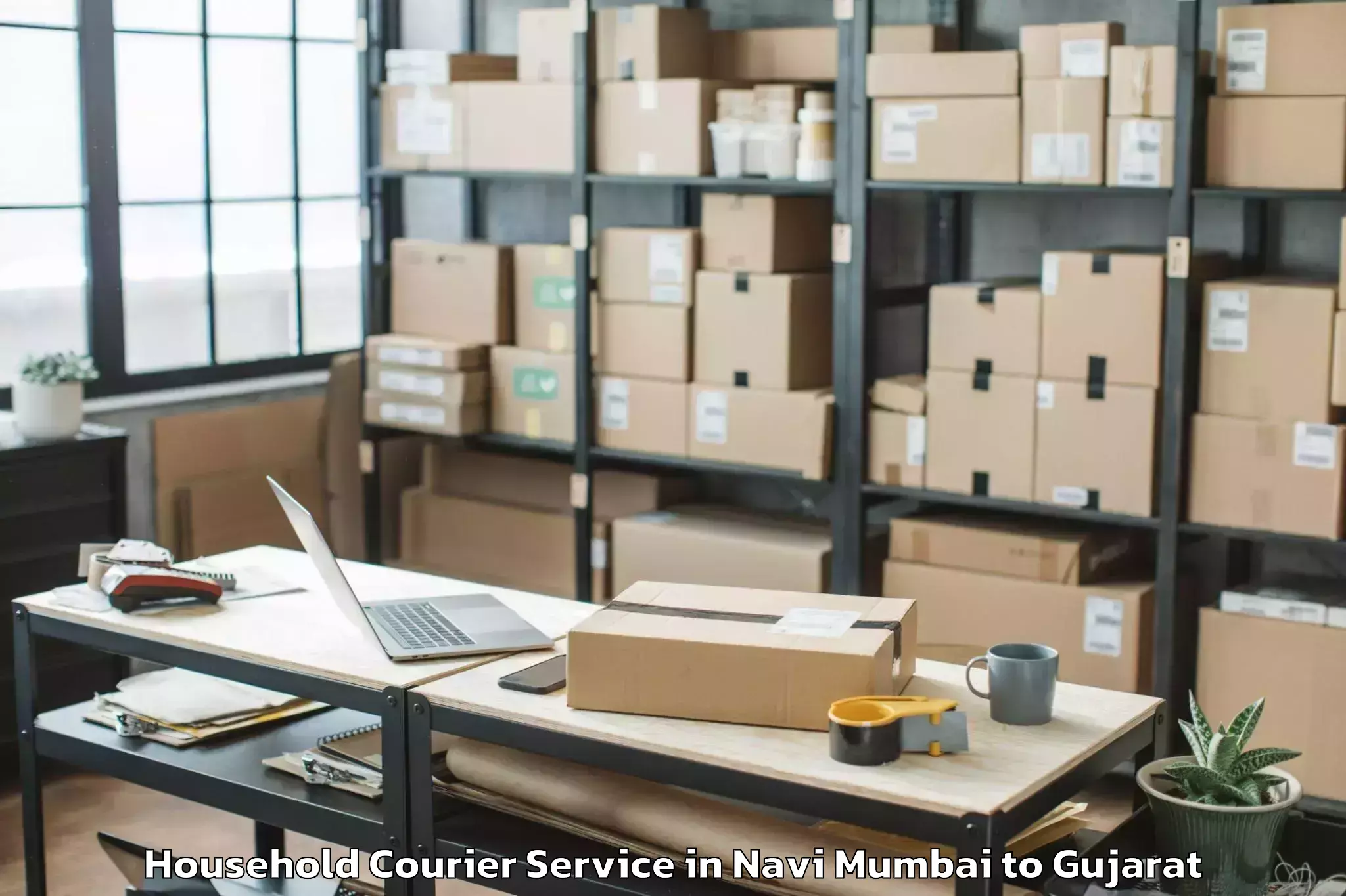 Affordable Navi Mumbai to Gujarat Vidyapith Ahmedabad Household Courier